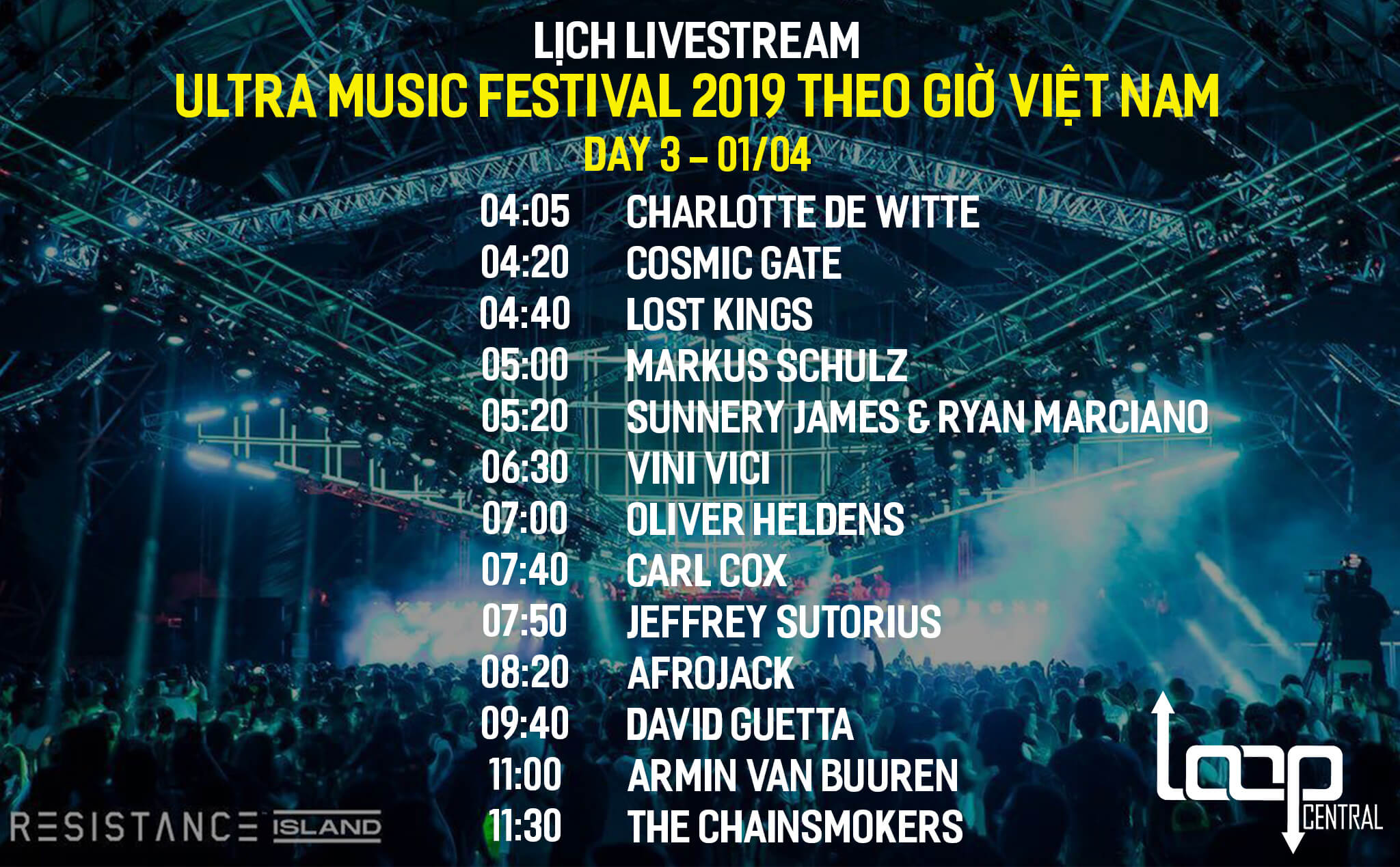 Lịch Livestream Ultra Music Festival 2019 Day 3 Theo Giờ Việt Nam